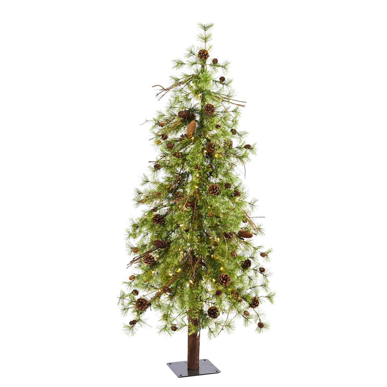 5ft. Pre-Lit Wyoming Alpine & Pinecone Artificial Christmas Tree, Clear LED Lights